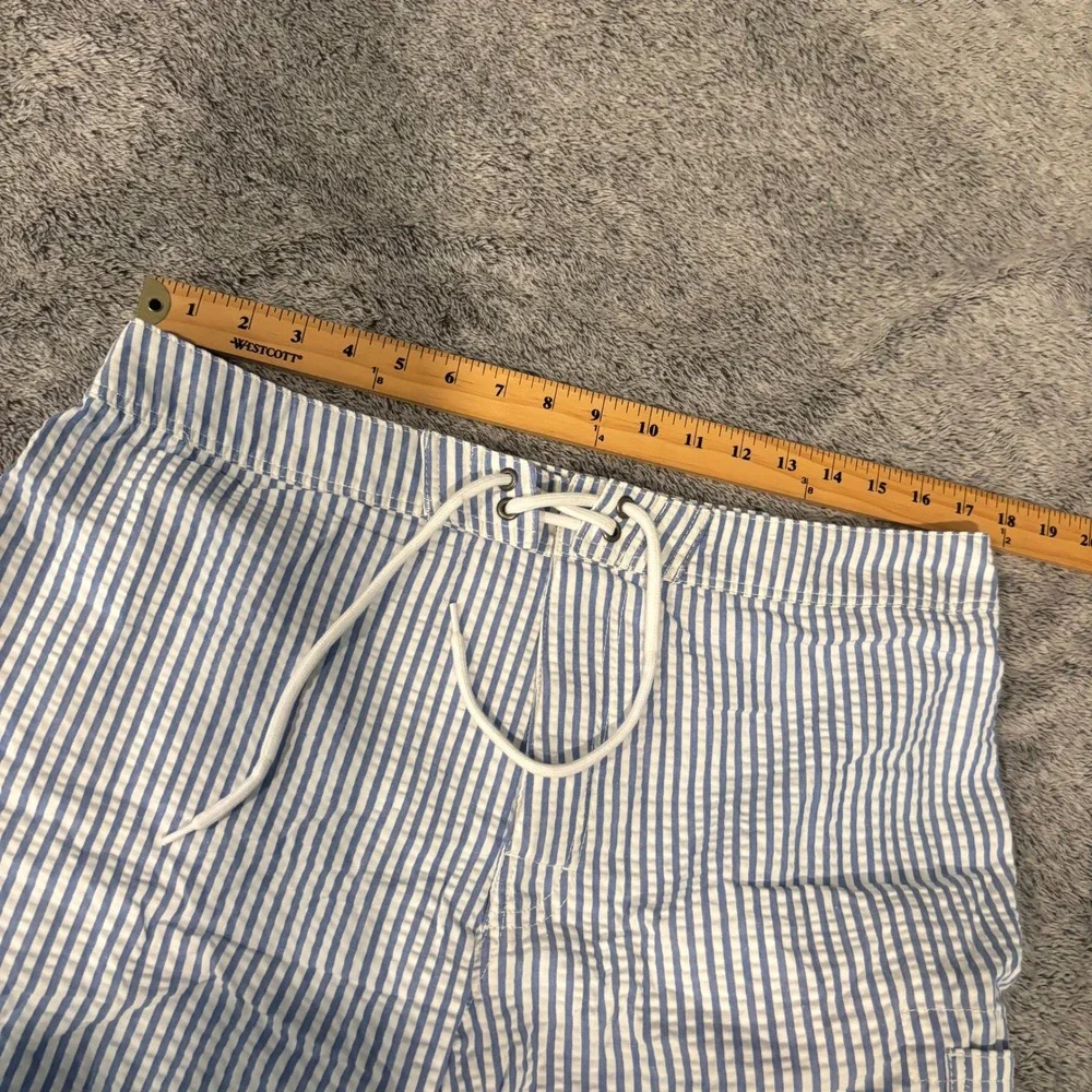 J Crew Swimwear Mens Striped Board Shorts 35 Seersucker Preppy Nautical 21252
